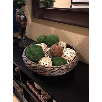 Farmoo Moss Balls Preserved All Natural, 3.5"-Set of 6 (Natural Green)