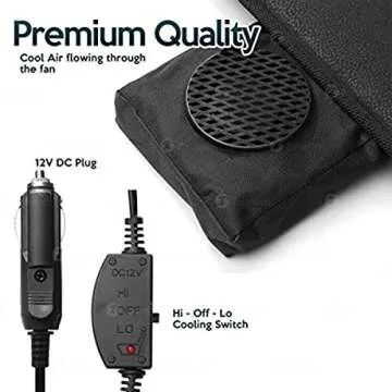 Zone Tech Adjustable Cooling Car Seat Cushion for Comfort