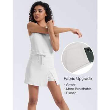 Silly Turtle Womens Workout Romper Tennis Dress Built in Shorts Onesie Open Back Jumpsuits Athletic Dresses(0438-White-XS)