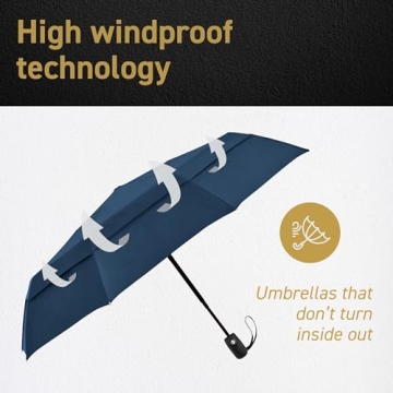 Compact Windproof Travel Umbrella with Auto Open/Close