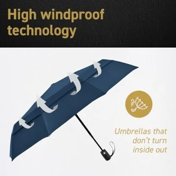 Compact Windproof Travel Umbrella with Auto Open/Close