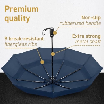 Compact Windproof Travel Umbrella with Auto Open/Close