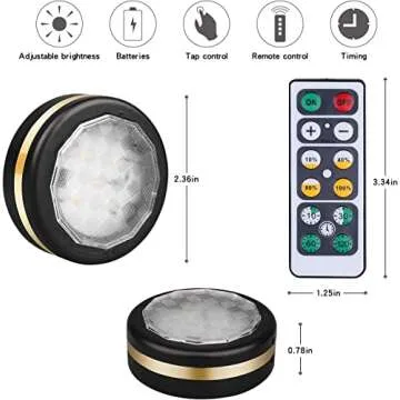 LEASTYLE Under Counter Lights for Kitchen,LED Puck Lights with Remote Control 6 Pack, Under Cabinet Lighting Battery Operated,Steps Lights Indoor, Stick-up Lights