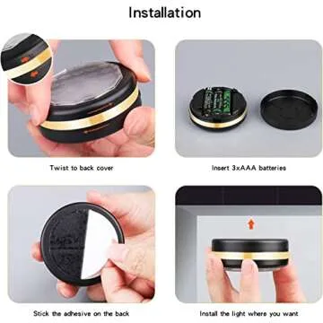 LEASTYLE Under Counter Lights for Kitchen,LED Puck Lights with Remote Control 6 Pack, Under Cabinet Lighting Battery Operated,Steps Lights Indoor, Stick-up Lights