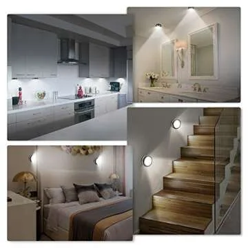 LEASTYLE Under Counter Lights for Kitchen,LED Puck Lights with Remote Control 6 Pack, Under Cabinet Lighting Battery Operated,Steps Lights Indoor, Stick-up Lights