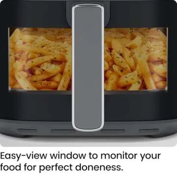 Chefman Air Fryer – 6 QT Compact Airfryer for Quick & Easy Meals, Features Hi-Fry Technology for Extra Crisp, Easy-View Window, Touch Controls with 4 Presets, Nonstick & Dishwasher Safe Basket - Grey