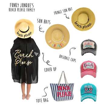 Sun Hat - Beach Please (Rainbow Lettering)