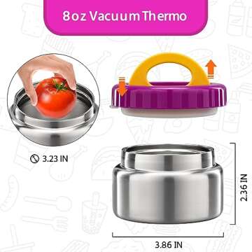 Versatile MAISON HUIS 8oz Vacuum Insulated Soup Thermo Food Jar