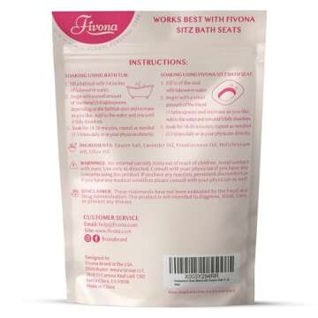 FIVONA Postpartum Soak Blend 48oz - Sitz Bath Salt Natural Soaking Blend - Epsom Salt with Pure Esse...