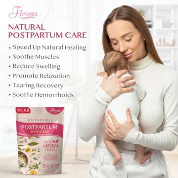 FIVONA Postpartum Soak Blend 48oz - Sitz Bath Salt Natural Soaking Blend - Epsom Salt with Pure Essentials Oils for Soothing Postpartum Recovery, Large Value Pack, Perineal Care