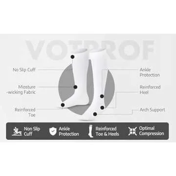 Compression Socks for Men and Women, 20-30 mmHG, Graduated Compression for Flight, Travel, Sports, Pregnancy, Running