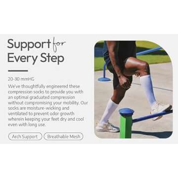 Compression Socks for Men and Women, 20-30 mmHG, Graduated Compression for Flight, Travel, Sports, Pregnancy, Running