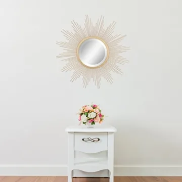 Stonebriar Antique Gold Starburst Wall Mirror for Stylish Decor