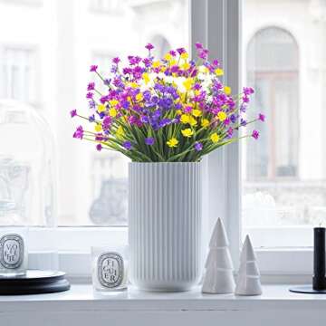 Grunyia 8 Bundles Lifelike Artificial Daffodil Flowers