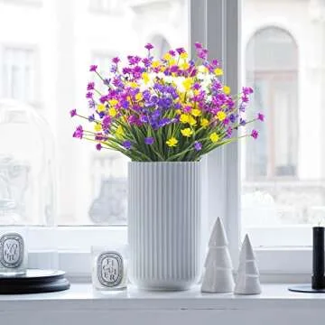 Grunyia 8 Bundles Lifelike Artificial Daffodil Flowers