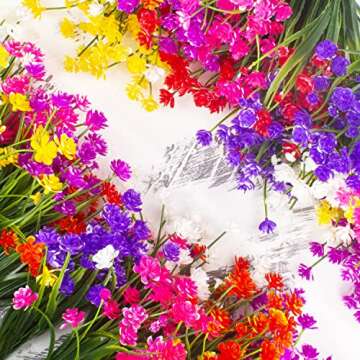 Grunyia 8 Bundles Lifelike Artificial Daffodil Flowers