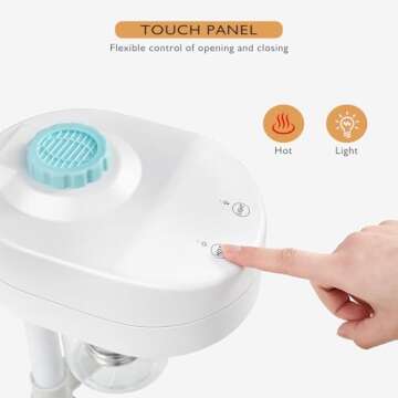 Fitnessclub 2 in1 Facial Steamer 5x LED Magnifying Lamp Hot Ozone Beauty Salon Face Equipment for Moisturizing, White