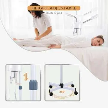 Fitnessclub 2 in1 Facial Steamer 5x LED Magnifying Lamp Hot Ozone Beauty Salon Face Equipment for Moisturizing, White