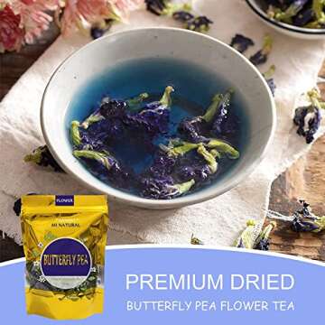 Butterfly Pea Flower Tea 200g (7 Oz.), Natural Butterfly Pea Tea Pure and Premium Dried Flower Blue Tea & Purple Tea, Rich in Antioxidan