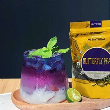 Butterfly Pea Flower Tea 200g (7 Oz.), Natural Butterfly Pea Tea Pure and Premium Dried Flower Blue Tea & Purple Tea, Rich in Antioxidan
