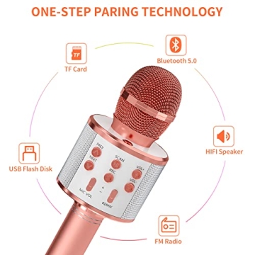 GIFTMIC Wireless Bluetooth Karaoke Microphone for All Ages