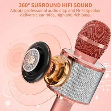 GIFTMIC Wireless Bluetooth Karaoke Microphone for All Ages