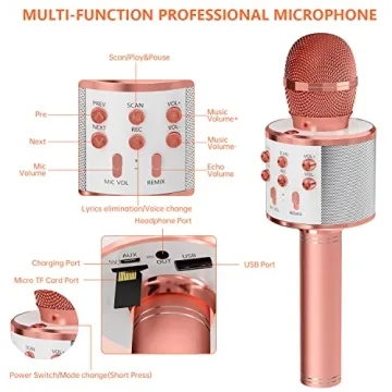 GIFTMIC Wireless Bluetooth Karaoke Microphone for All Ages