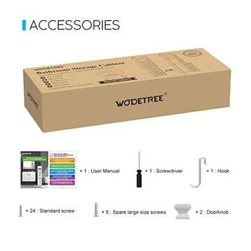 WODETREE Upgrade Small Bathroom Storage Cabinet with 2 Doors and 2 Shelves, W6.1 x D6.1 x H31.5 Bathroom Organizer, 4 Tier Design Toilet Paper Storage Stand for Small Space and Corner(White)