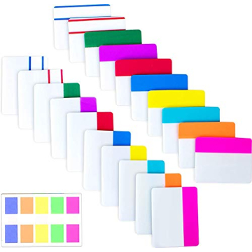 500 Pieces Tabs 2 Inch Sticky Index Tabs, Writable and Repositionable File Tabs Flags Colored Page M...