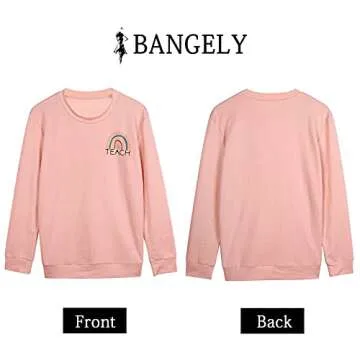 Teacher Sweatshirt Womens Funny Rainbow Graphic Tee Inspirational Teach Shirt Casual Long Sleeve Pullover Tops