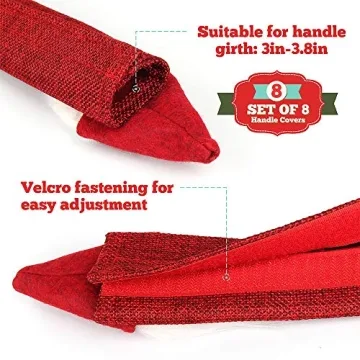 D-FantiX Gnome Christmas Refrigerator Handle Covers Set of 8, Adorable Swedish Tomte Kitchen Appliance Handle Covers Microwave Oven Dishwasher Fridge Door Handle Covers Protector Christmas Decorations