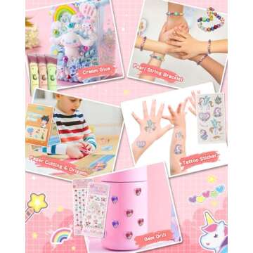BestJay Unicorn Art Supplies - Arts and Crafts for Girls - 500 Pieces Painting, Drawing Coloring Art Kit Art Set - Beginners Art Case Toys Christmas Gifts for Kids (Age 5-12)