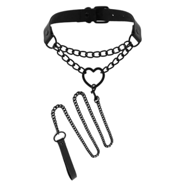 Tosmifairy Vintage Heart Choker Collar and Leash Set
