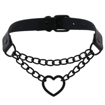 Tosmifairy Vintage Heart Choker Collar and Leash Set