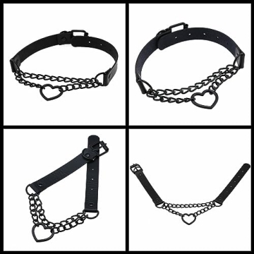 Tosmifairy Vintage Heart Choker Collar and Leash Set