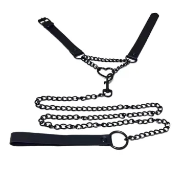 Tosmifairy Vintage Heart Choker Collar and Leash Set