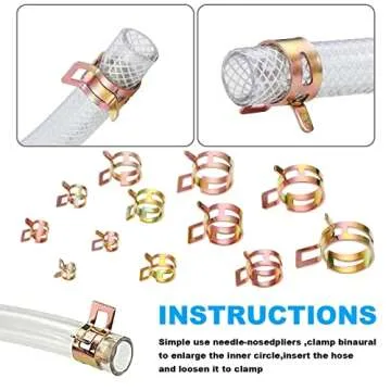 OCR 260 PCS 6-25mm Fuel Line Hose Spring Clip Clamps Fasteners Silicone Vacuum Hose Pipe Clamp Steel Wire Air Tube Water Pipe Clip 12 Sizes