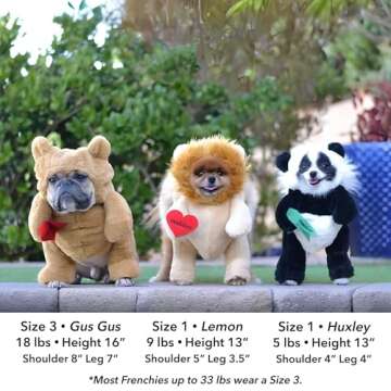 Pandaloon Dog Halloween Costume - As Seen on Shark Tank - Patented - Funny Costume with Arms for Small and Medium Dogs and Cats (Panda, Size 1(13-14 in Height at TOP of Head,Girth<16 in))