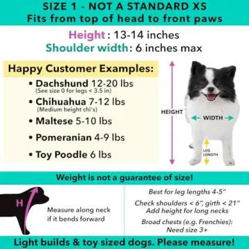 Pandaloon Dog Halloween Costume - As Seen on Shark Tank - Patented - Funny Costume with Arms for Small and Medium Dogs and Cats (Panda, Size 1(13-14 in Height at TOP of Head,Girth<16 in))