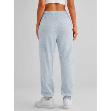 AUTOMET Women's Cinch Bottom Sweatpants Athletic Joggers Lounge Pants with Pockets Grey M