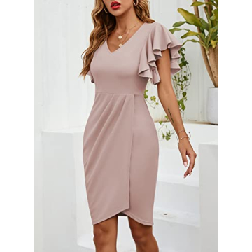 IHOT Women's Faux Wrap Cocktail Dress for Weddings and Parties
