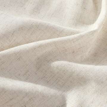 Pinch Pleated 90 Inch Curtains 2 Panels for Living Room Cream Beige Linen Curtains 90 Inches Long Pinch Pleat Drapes for Track System Light Filtering Semi Sheer Curtain for Dining Bedroom Office