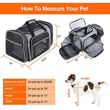 MASKEYON TSA Airline Approved Soft Sided Pet Carrier Top Loading 4 Side Expandable Large Travel Cats...