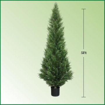 Artificial Cedar Topiary Trees 5 Feet for Indoor Outdoor