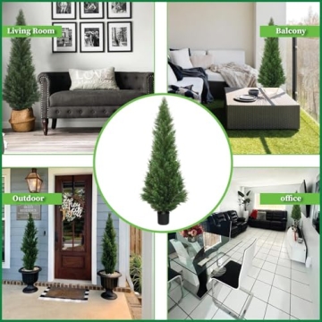 Artificial Cedar Topiary Trees 5 Feet for Indoor Outdoor