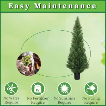 Artificial Cedar Topiary Trees 5 Feet for Indoor Outdoor