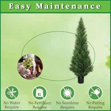 Artificial Cedar Topiary Trees 5 Feet for Indoor Outdoor