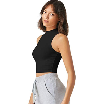 High Neck Sleeveless Crop Tank Top for Women