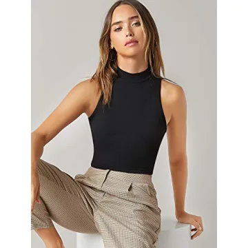 High Neck Sleeveless Crop Tank Top for Women