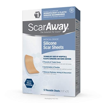 ScarAway Advanced Skincare Silicone Scar Sheets, Silicone Scar Sheets for Body Scar, Surgical Scar, ...